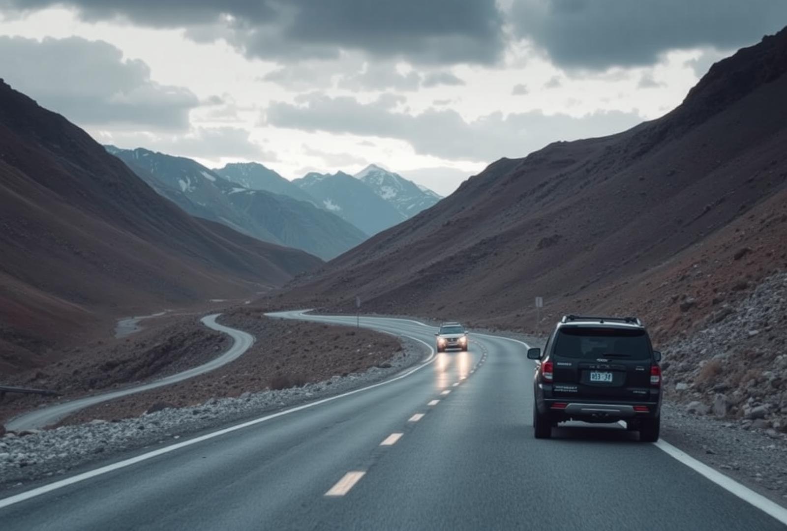 Road winding through the mountains of Spiti Valley